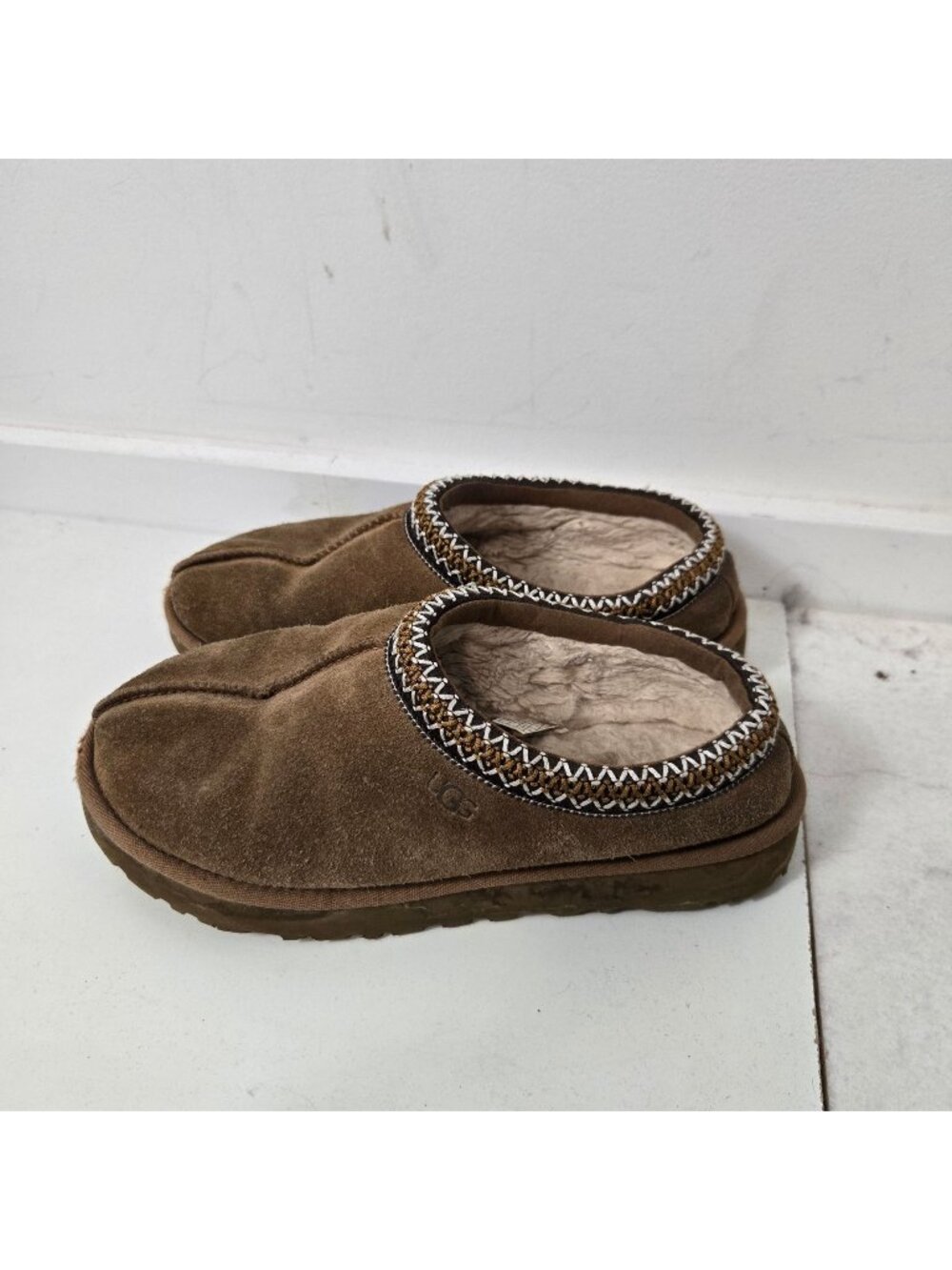 UGG Women's Size 8 Braid Tasman Slippers 5955 Chestnut Slip-On
